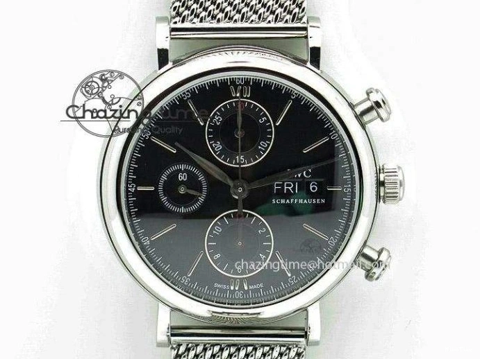 MIROTIME 0216 Portugieser Perpetual Calendar IW503301 V9F 1:1 Best Edition Silver Dial on Black Leather Strap A EyeCatching 7116